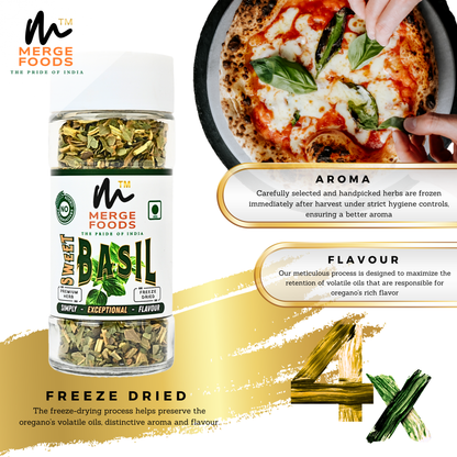 Freeze Dried Sweet Basil | Supreme Flavor | No Preservative | Feel the Freshness