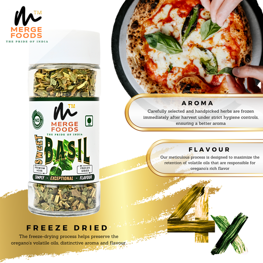 Freeze Dried Sweet Basil | Supreme Flavor | No Preservative | Feel the Freshness