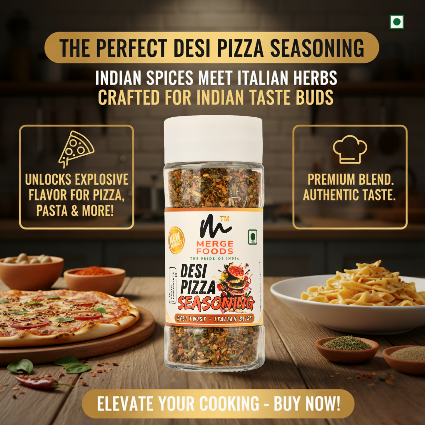 Desi Pizza Seasoning || Desi Twist - Italian Bliss || Add Flavours to your Pizza's Italian Dishes & make it our own