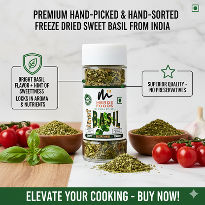 Freeze Dried Sweet Basil | Supreme Flavor | No Preservative | Feel the Freshness